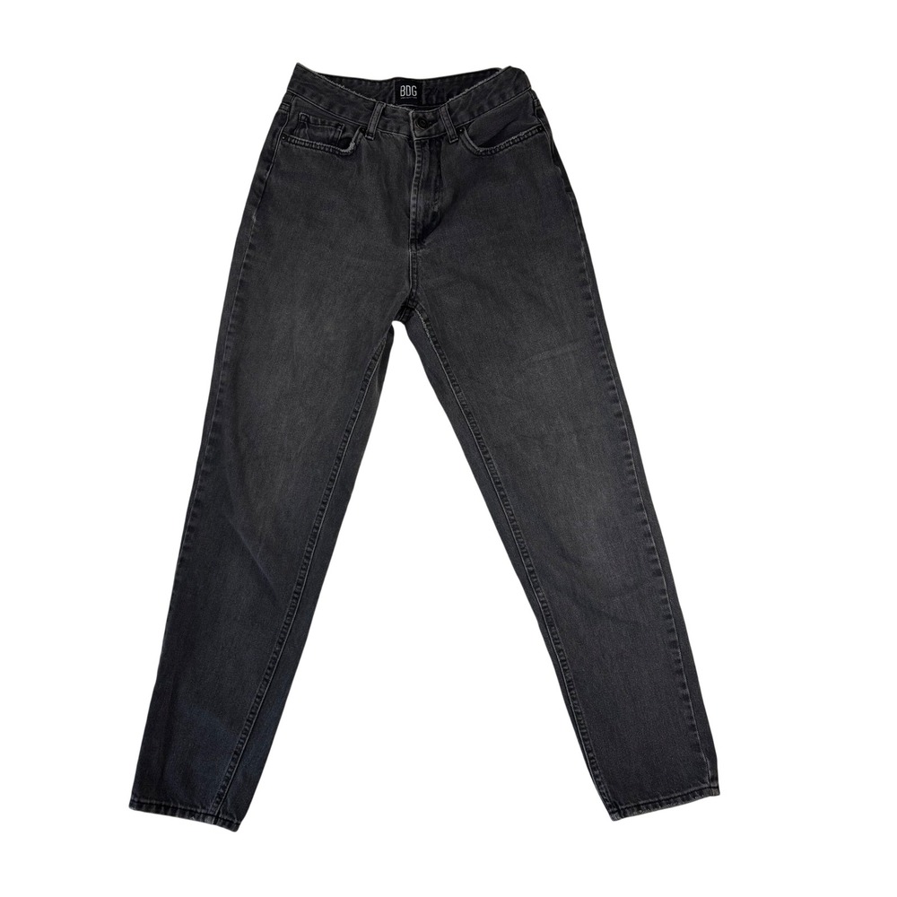 BDG Urban Outfitters Mom Jeans Washed Black High Rise Tapered Denim W26